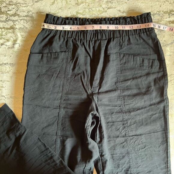 A New Day Black Rayon Trousers Ankle Length elastic waist - Picture 4 of 8